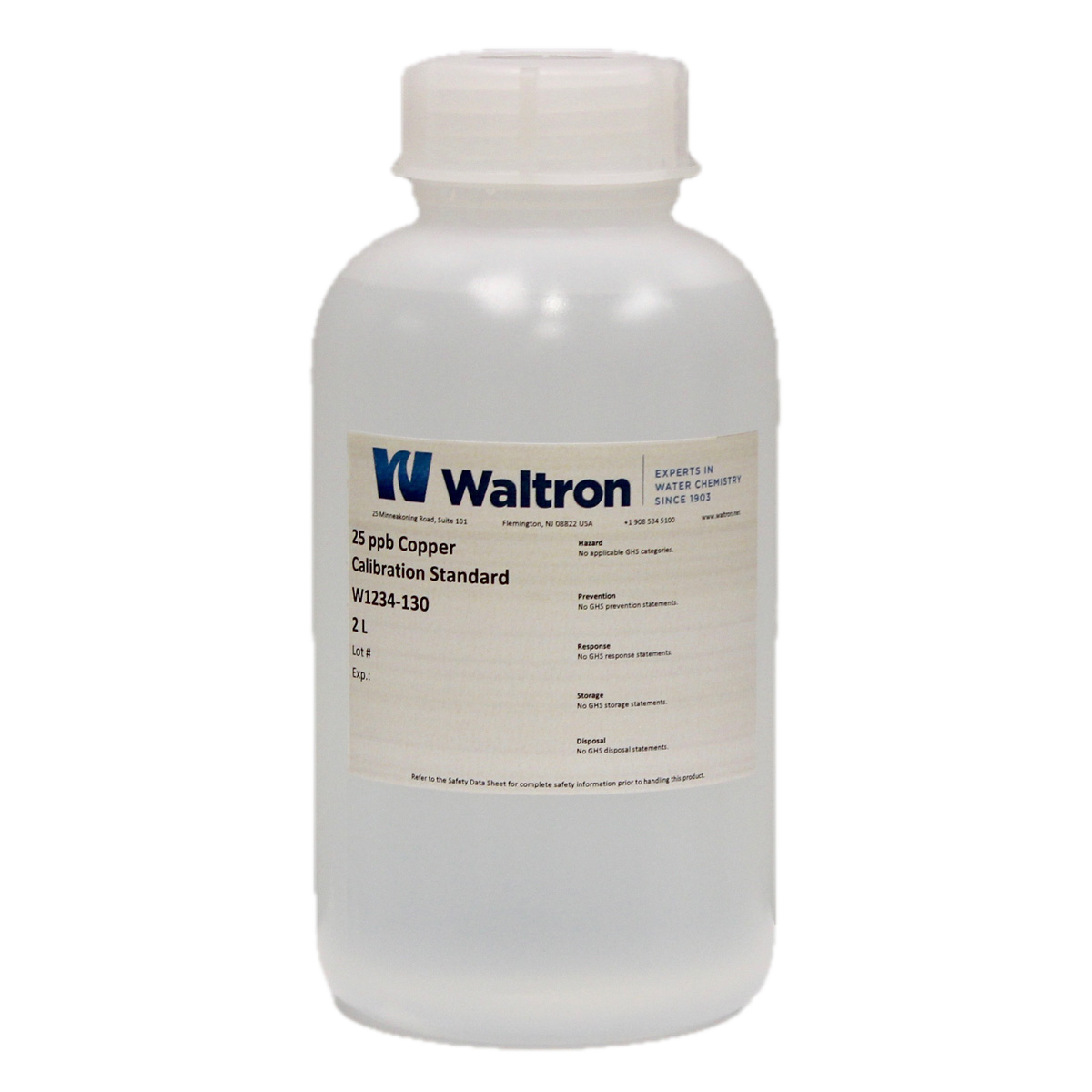 Copper Calibration Standard, 25ppb, 2L