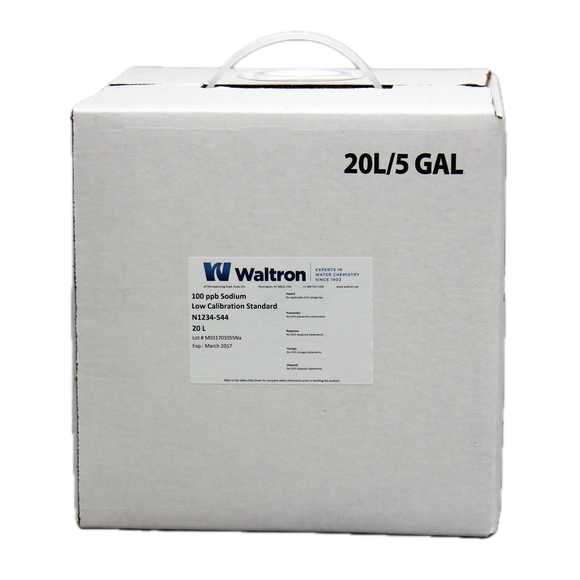 Sodium Low Calibration Standard, 100ppb, 5 Gal/20L Cube