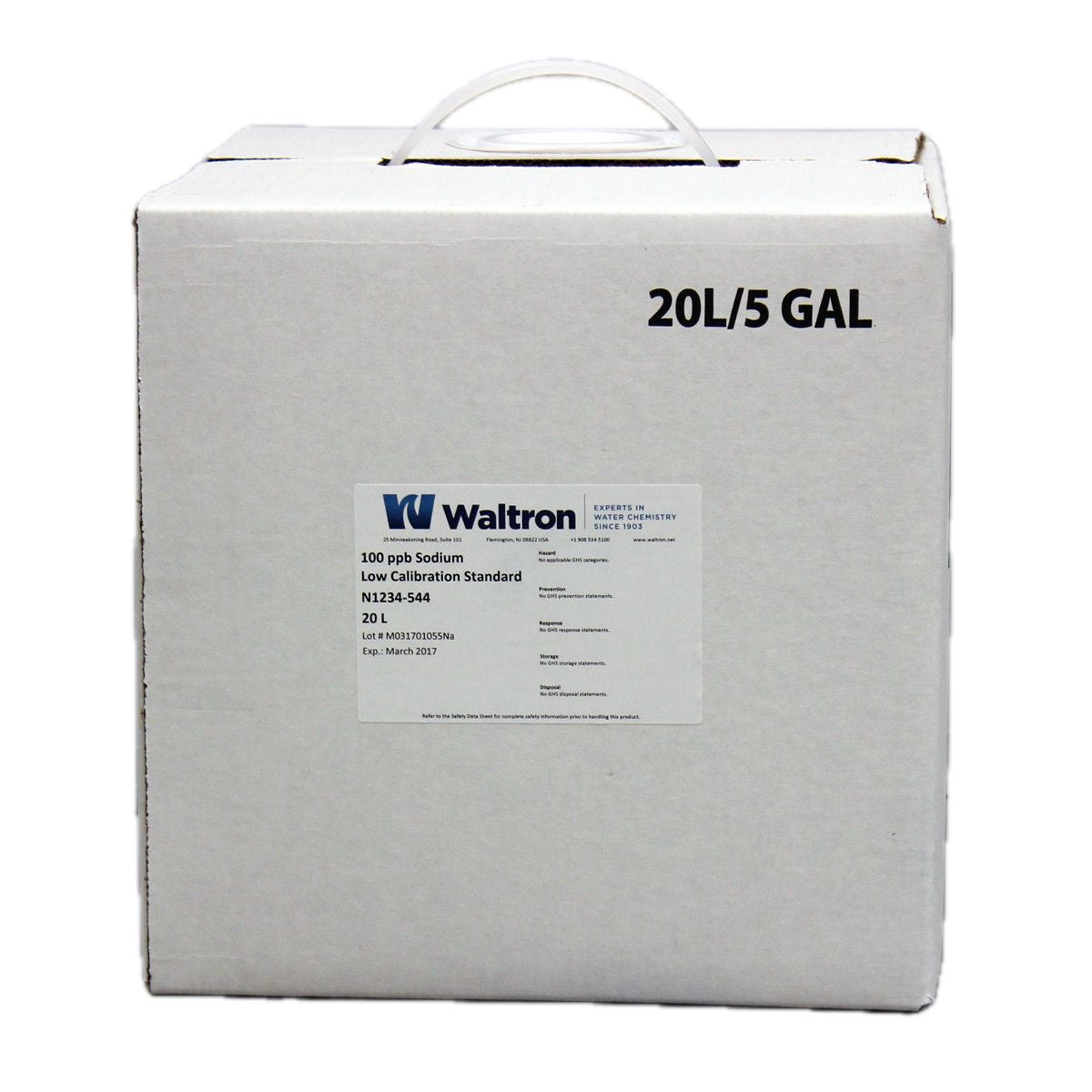 Sodium Low Calibration Standard, 100ppb, 5 Gal/20L Cube