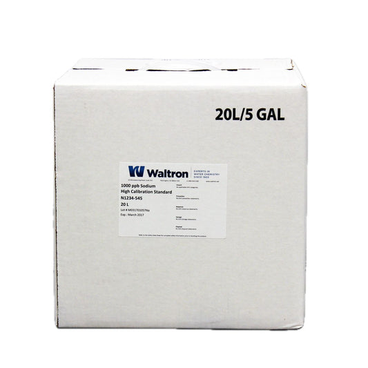 Sodium High Calibration Standard, 1000ppb, Red, 5 Gal/20L Cube