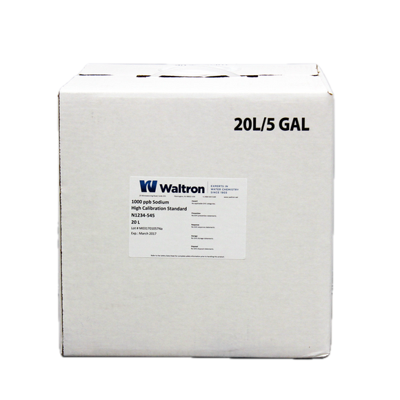 Sodium High Calibration Standard, 1000ppb, Red, 5 Gal/20L Cube